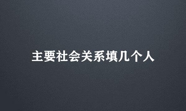 主要社会关系填几个人