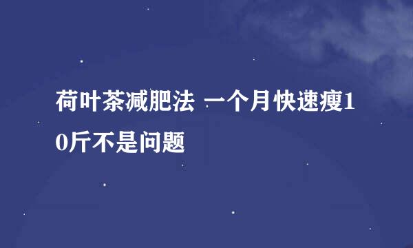 荷叶茶减肥法 一个月快速瘦10斤不是问题