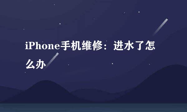 iPhone手机维修：进水了怎么办