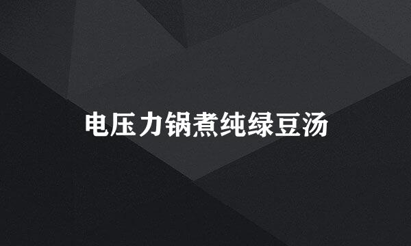 电压力锅煮纯绿豆汤