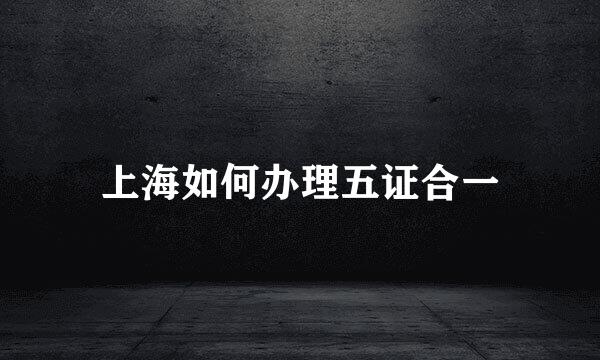 上海如何办理五证合一