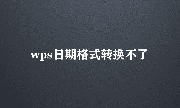 wps日期格式转换不了