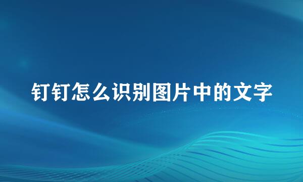 钉钉怎么识别图片中的文字