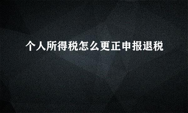 个人所得税怎么更正申报退税