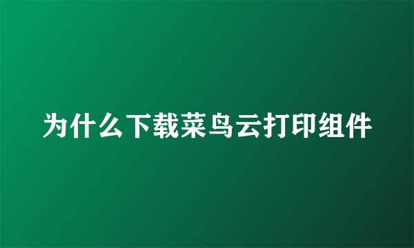 为什么下载菜鸟云打印组件