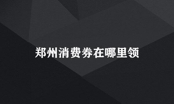 郑州消费券在哪里领