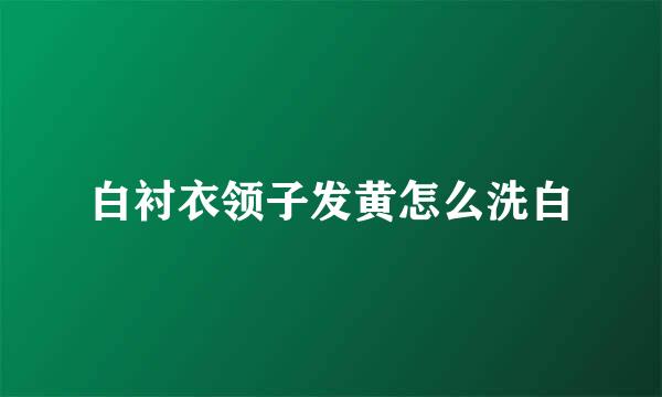 白衬衣领子发黄怎么洗白
