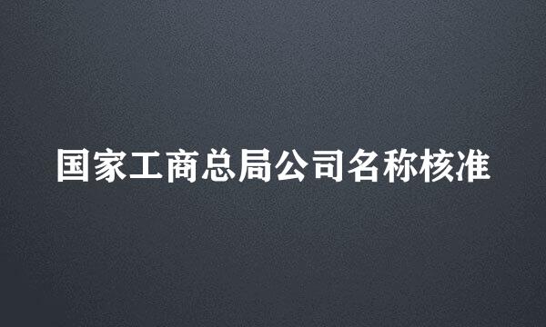 国家工商总局公司名称核准