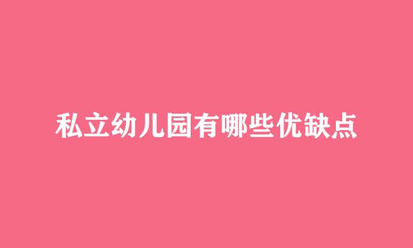 私立幼儿园有哪些优缺点