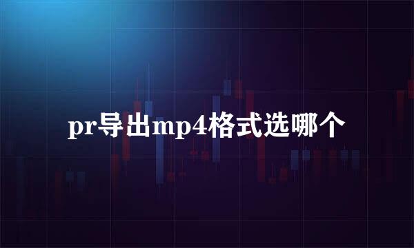 pr导出mp4格式选哪个