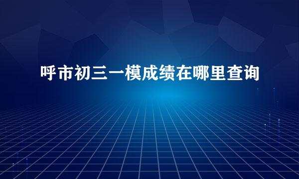 呼市初三一模成绩在哪里查询