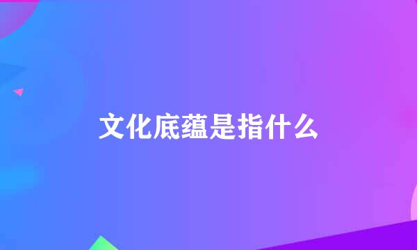 文化底蕴是指什么
