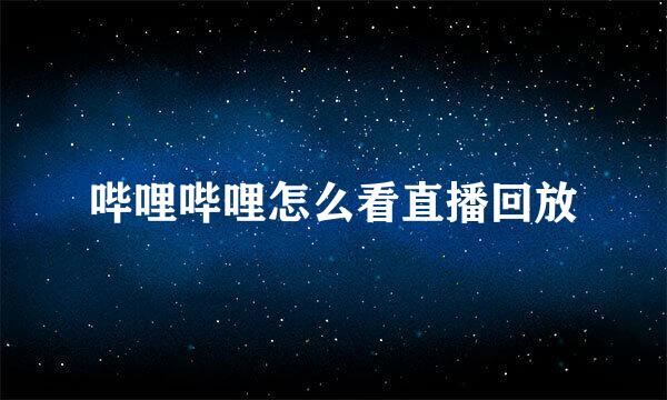 哔哩哔哩怎么看直播回放