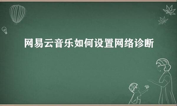 网易云音乐如何设置网络诊断