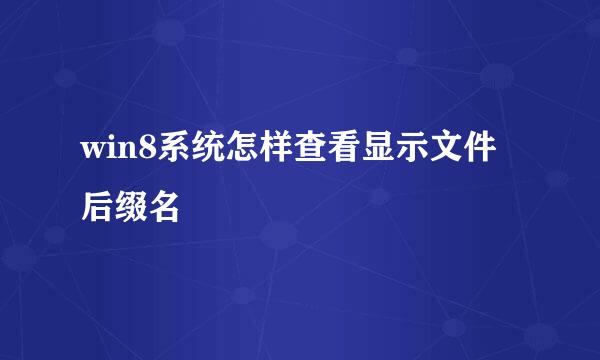 win8系统怎样查看显示文件后缀名