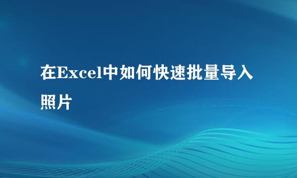 在Excel中如何快速批量导入照片