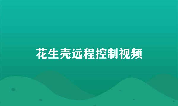 花生壳远程控制视频