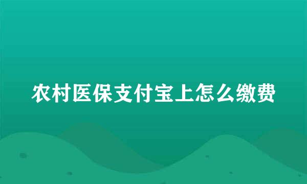农村医保支付宝上怎么缴费