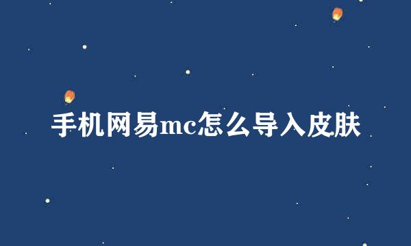 手机网易mc怎么导入皮肤