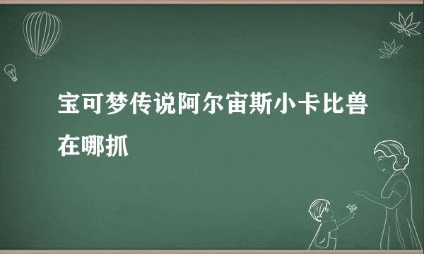 宝可梦传说阿尔宙斯小卡比兽在哪抓