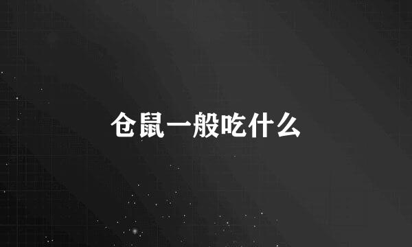 仓鼠一般吃什么