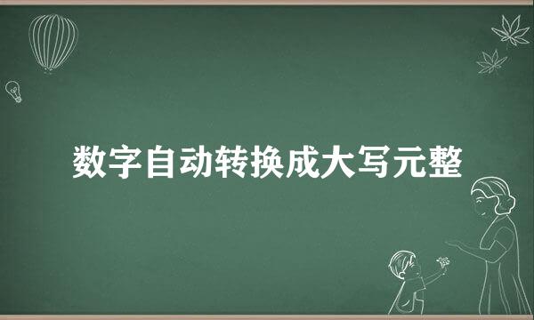 数字自动转换成大写元整
