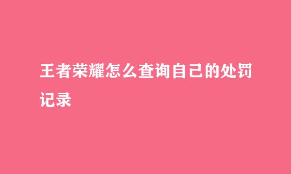 王者荣耀怎么查询自己的处罚记录