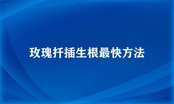 玫瑰扦插生根最快方法