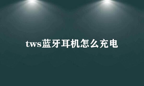 tws蓝牙耳机怎么充电