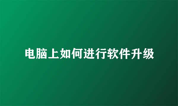 电脑上如何进行软件升级