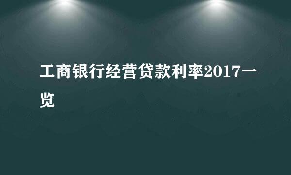 工商银行经营贷款利率2017一览