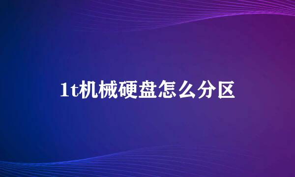 1t机械硬盘怎么分区