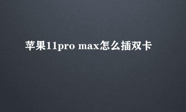 苹果11pro max怎么插双卡