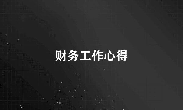 财务工作心得