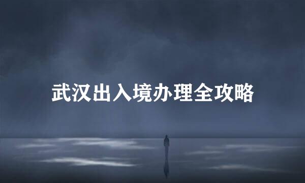 武汉出入境办理全攻略