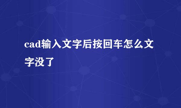 cad输入文字后按回车怎么文字没了