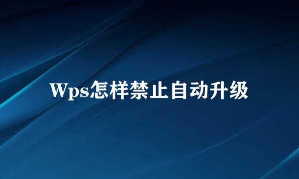 Wps怎样禁止自动升级