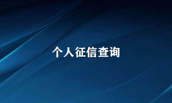个人征信查询