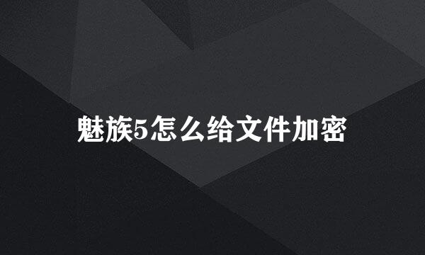 魅族5怎么给文件加密
