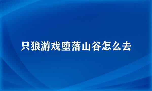 只狼游戏堕落山谷怎么去