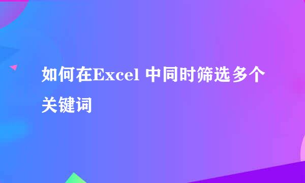 如何在Excel 中同时筛选多个关键词