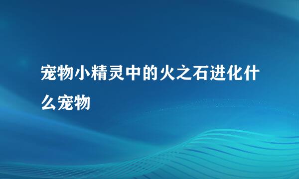 宠物小精灵中的火之石进化什么宠物