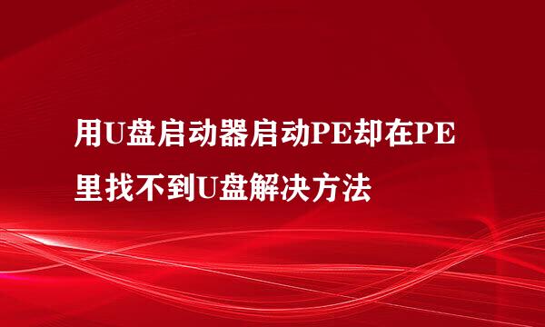 用U盘启动器启动PE却在PE里找不到U盘解决方法