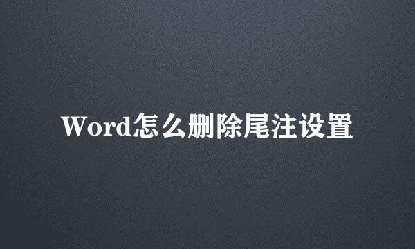Word怎么删除尾注设置