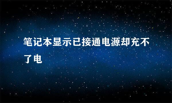 笔记本显示已接通电源却充不了电