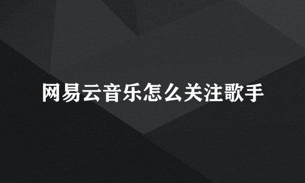 网易云音乐怎么关注歌手
