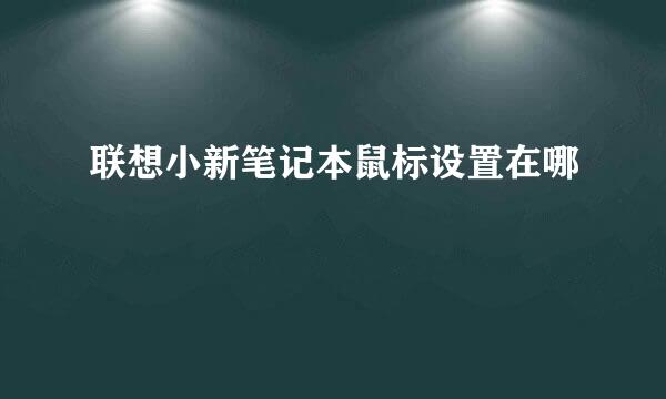 联想小新笔记本鼠标设置在哪