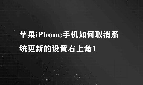 苹果iPhone手机如何取消系统更新的设置右上角1