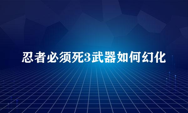 忍者必须死3武器如何幻化