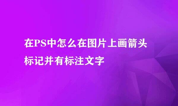 在PS中怎么在图片上画箭头标记并有标注文字